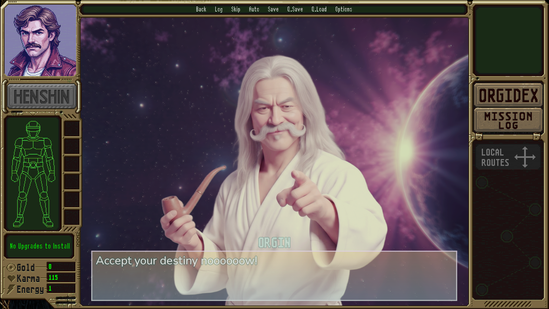 Gameplay — Diálogo com Orgin